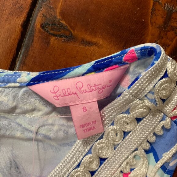 NWT Lilly Pulitzer Carlotta Blue Peri Pinch Pinch 6 Women's Stretch Shift Dress - Picture 4 of 16